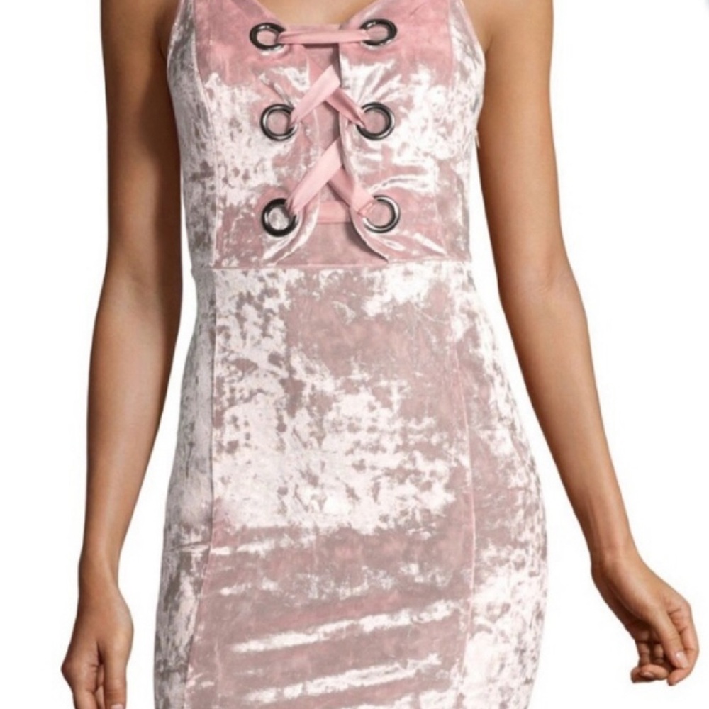 Pink velvet dress